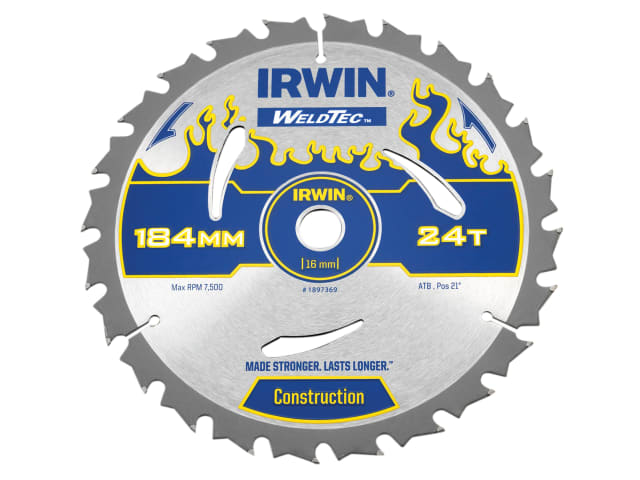 IRW1897369 Weldtec Circular Saw Blade 184 x 16mm x 24T ATB
