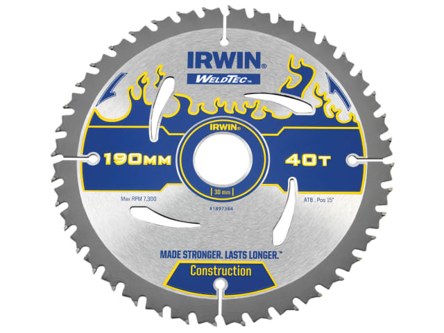 IRW1897384 Weldtec Circular Saw Blade 190 x 30mm x 40T ATB