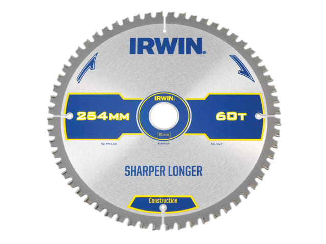 IRW1897429 Construction Mitre Circular Saw Blade 254 x 30mm x 60T ATB/Neg