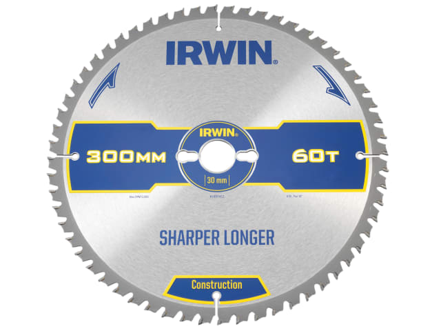 IRW1897452 Construction Table & Mitre Circular Saw Blade 300 x 30mm x 60T ATB