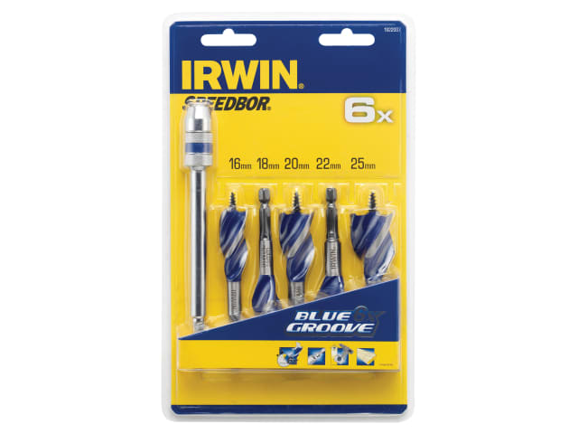 IRW1922007 Blue Groove 6X Stubby Wood Bit Set, 5 Piece