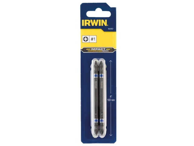 IRW1923407 Impact Double-Ended Screwdriver Bits Pozi PZ1 100mm (Pack 2)