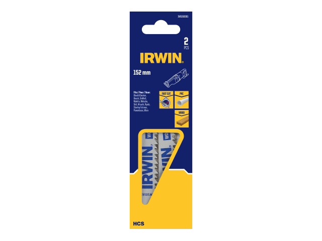 IRWIW1016301 Sabre Saw Blade Wood/PVC Cutting 152mm Pack of 2