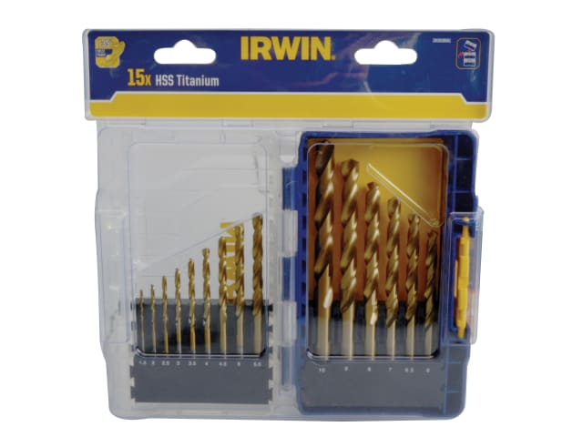 IRWIW3038501 HSS Titanium Metal Drill Bit Set, 15 Piece