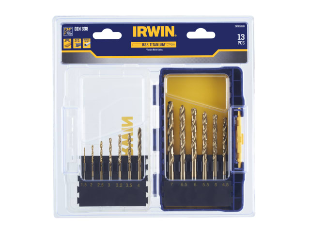 IRWIW3038503 HSS Titanium Metal Drill Bit Set, 13 Piece