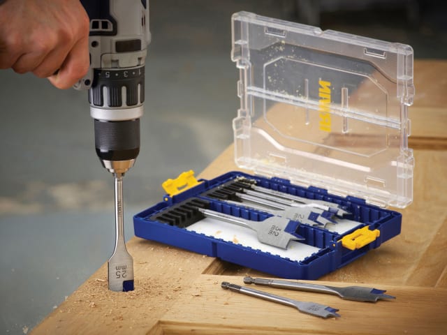 IRWIW4041010 Blue Groove 4X Flat Bit Set, 8 Piece