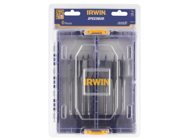 IRWIW4041010 Blue Groove 4X Flat Bit Set, 8 Piece
