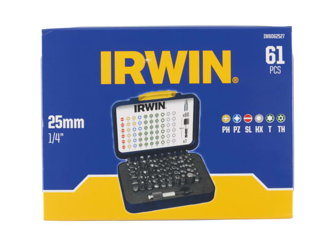 IRWIW6062527 Colour Coded Screwdriver Bit Set, 61 Piece