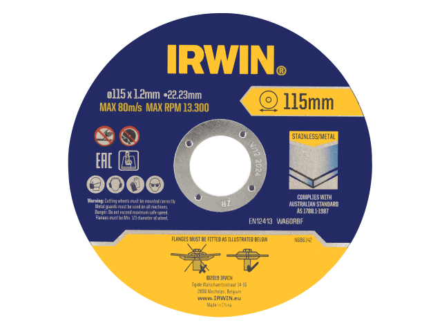 IRWIW8082105 Metal Cutting Disc 115 x 1.2 x 22.2mm Tin of 10