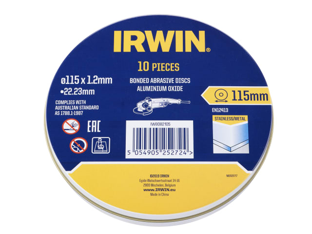 IRWIW8082105 Metal Cutting Disc 115 x 1.2 x 22.2mm Tin of 10