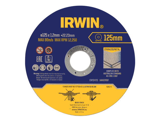 IRWIW8082106 Metal Cutting Disc 125 x 1.2 x 22.2mm Tin of 10