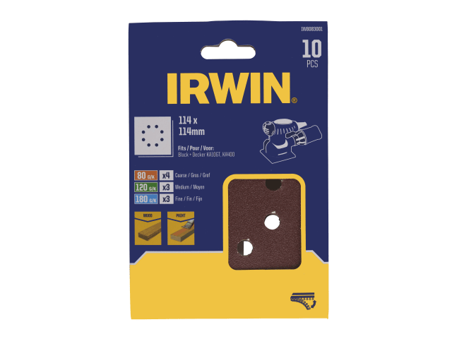 IRWIW8083001 1/4 Punched Sanding Sheet Set, 10 Piece