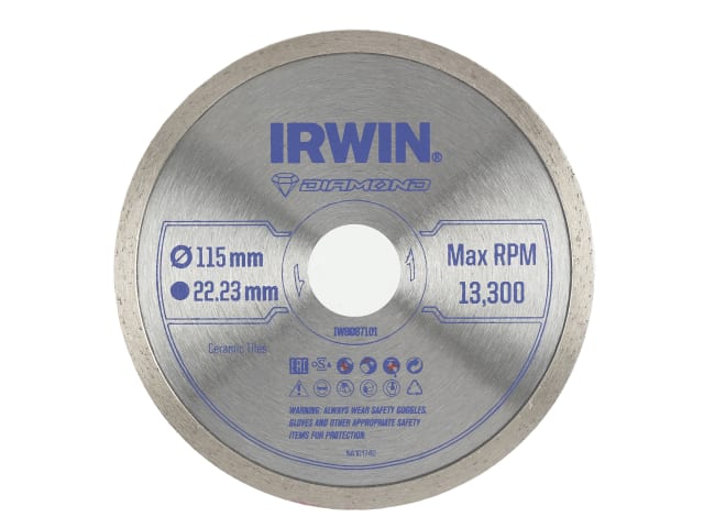 IRWIW8087101 Continuous Rim Diamond Blade 115 x 22.23mm