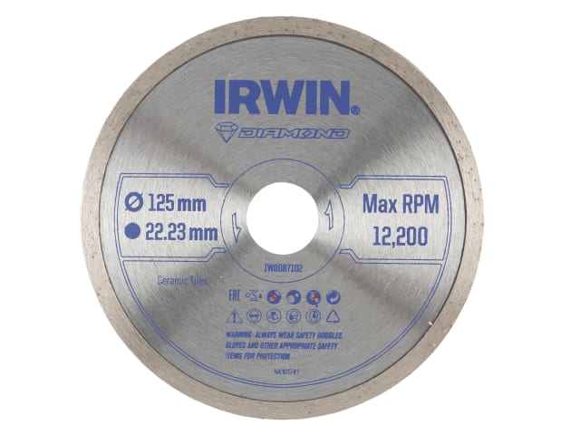 IRWIW8087102 Continuous Rim Diamond Blade 125 x 22.23mm