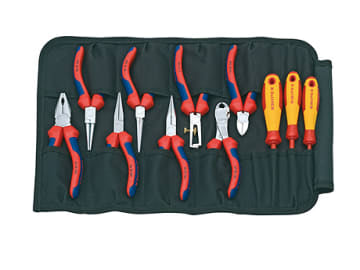 KPX001941 Pliers & Screwdriver Set in Tool Roll, 11 Piece