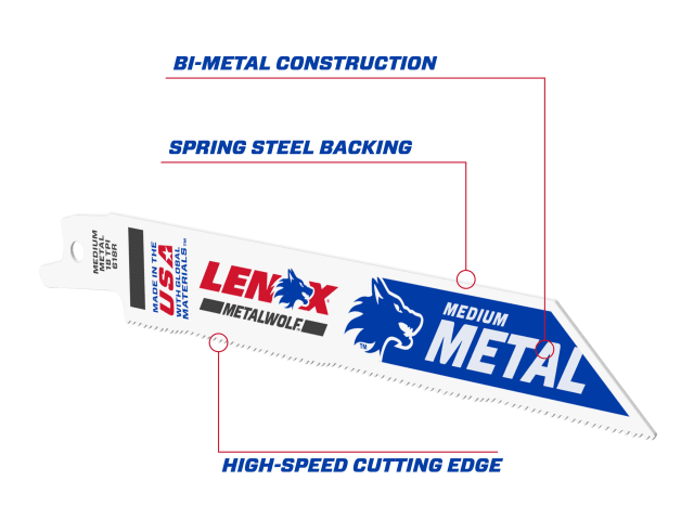 LEN20529B618 MetalWolf Wave Edge Reciprocating Saw Blade 152 x 19 x 0.9mm 10 TPI (Pack 25)