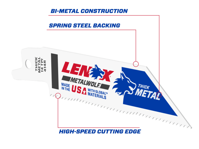 LEN20550414R MetalWolf Wave Edge Reciprocating Saw Blade 102 x 19 x 0.9mm 14 TPI (Pack 5)