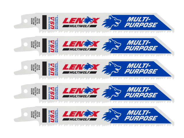 LEN20562610R MultiWolf Wave Edge Reciprocating Saw Blade 152 x 19 x 0.9mm 10 TPI (Pack 5)
