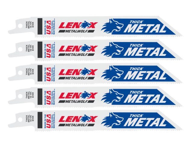 LEN20564614R MetalWolf Wave Edge Reciprocating Saw Blade 152 x 19 x 0.9mm 14 TPI (Pack 5)