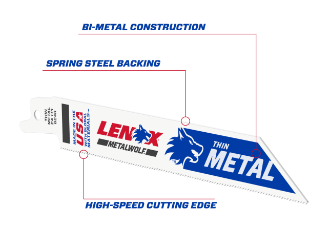 LEN20568624R MetalWolf Wave Edge Reciprocating Saw Blade 152 x 19 x 0.9mm 24 TPI (Pack 5)