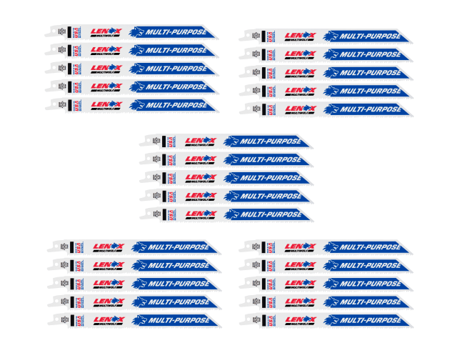 LEN20590B810 MultiWolf Wave Edge Reciprocating Saw Blade 203 x 19 x 1.3mm 10 TPI (Pack 25)