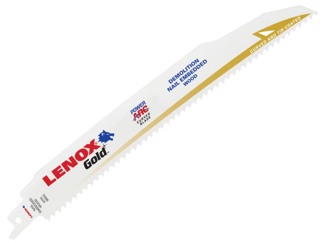 LEN966GR Gold® Power Arc® Curved Demo Cutting Saw Blade 229 x 22 x 1.6mm 6 TPI (Pack 5)
