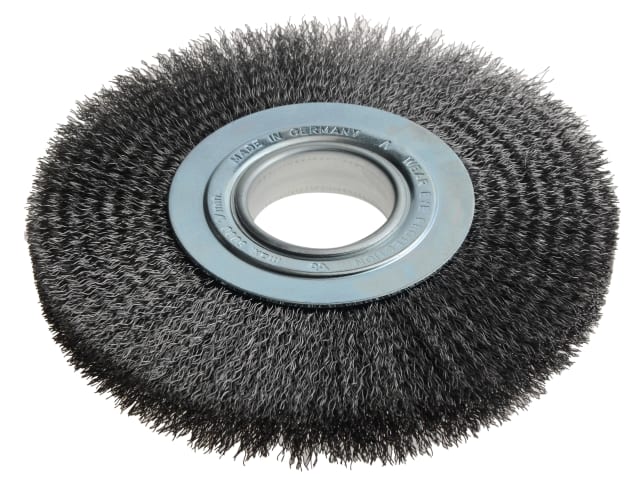 LES365172 Wheel Brush D200mm x W24-27 x 50 Bore Steel Wire 0.35 + Adaptors Set 3