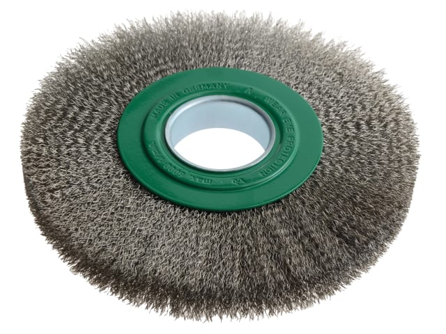 LES365362 Wheel Brush D200mm x W24-27 x 50 Bore Stainless Steel Wire 0.30