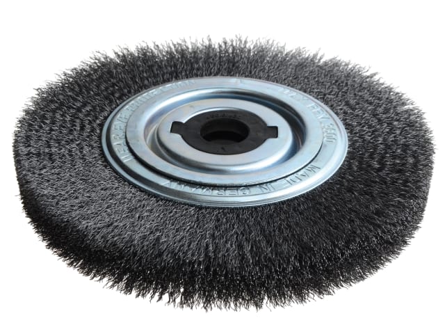 LES377162 Wheel Brush D250mm x W30-35 x 100 Bore Steel Wire 0.30 + Adaptors Set 4 +1