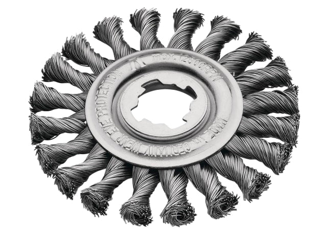 LES47221X X-Lock Steel Knot Wheel Brush 115mm Non Spark