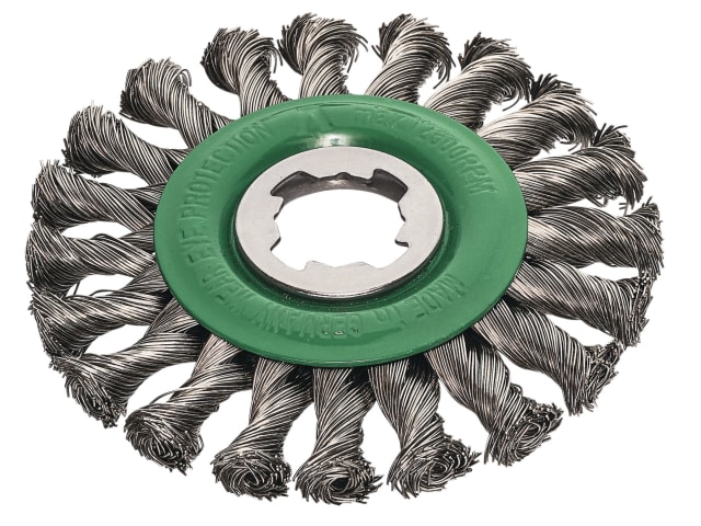 LES47281X X-Lock Stainless Steel Knot Wheel Brush 115mm Non Spark