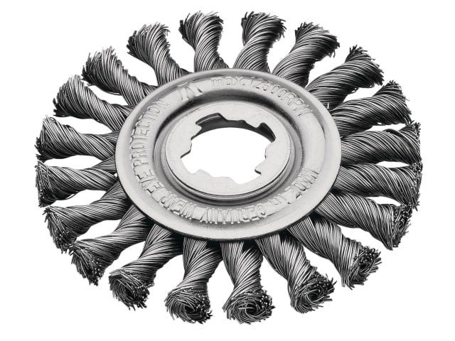 LES47321X X-Lock Steel Knot Wheel Brush 125mm Non Spark