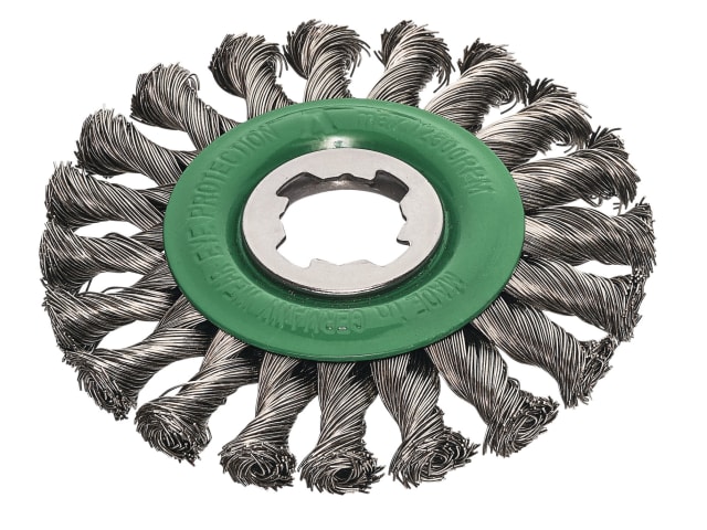 LES47381X X-Lock Stainless Steel Knot Wheel Brush 125mm Non Spark
