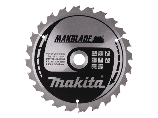 MAKB32708 B-32708 MAKBLADE Mitre Saw Blade 190 x 20mm x 24T
