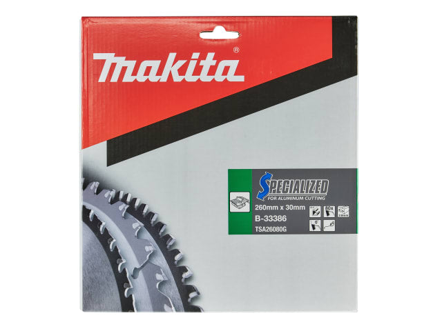 MAKB33386 B-33386 Specialized Aluminium Saw Blade 260 x 30mm x 80T