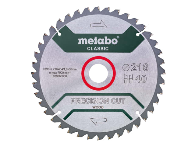 MPT628060 Precision Cut Wood Circular Saw Blade 216 x 30mm x 40T
