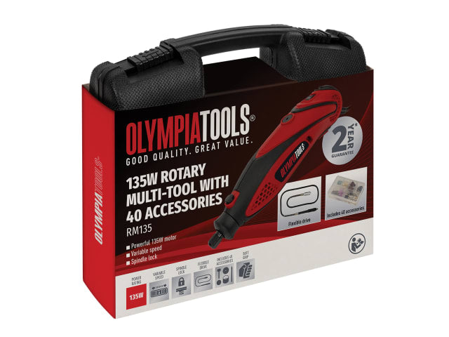 OLPRM135 Mini Rotary Multi-Tool with 40 Piece Accessory Set 135W 240V