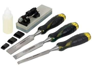 ROU30165 Bevel Edge Chisel & Sharpening Kit, 6 piece