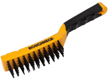 ROU52040 Carbon Steel Wire Brush Soft Grip 300mm (12in) - 4 Row