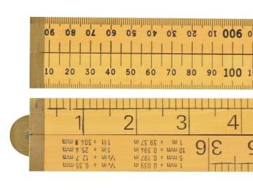 RST073 Wooden 4 Fold Rule 1m / 39in (Loose)