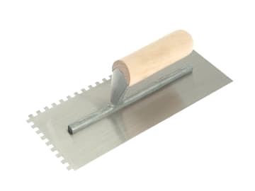 RST153DS Notched Trowel 6mm Square Notches Wooden Handle 11 x 4.1/2in