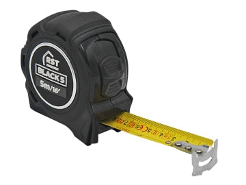 RSTRSTBLACK5 Black Tape Measure 5m/16ft (Width 25mm)