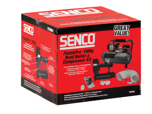SENPC0964UK1 Finish Pro 18 Pneumatic Nailer & 1 HP Compressor Kit 110V