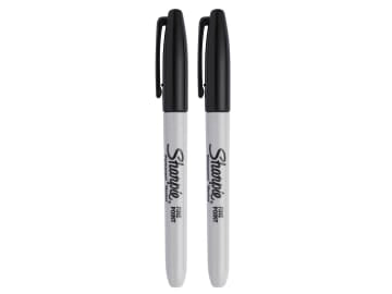 SHP1985860 Fine Tip Permanent Marker Black (Pack 2)