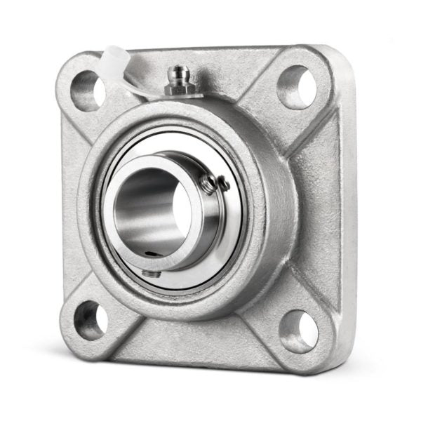 SSUCF210 (SF50) - 50mm Bore 4 Bolt Square Flanged Stainless Steel Self Lube Housed Bearing & Insert