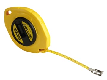 STA034107 Closed Case Steel Long Tape 30m/100ft (Width 10mm)