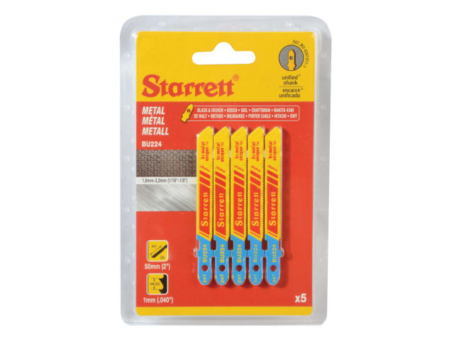 STRBU2245 BU224-5 Metal Cutting Jigsaw Blades Pack of 5