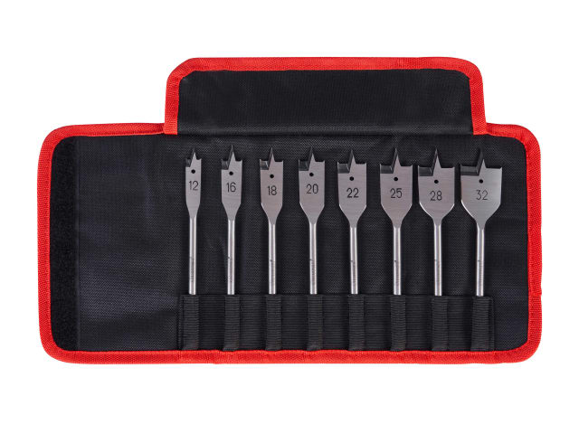 STRKFWDK08 Flat Wood Drill Bit Set, 8 Piece