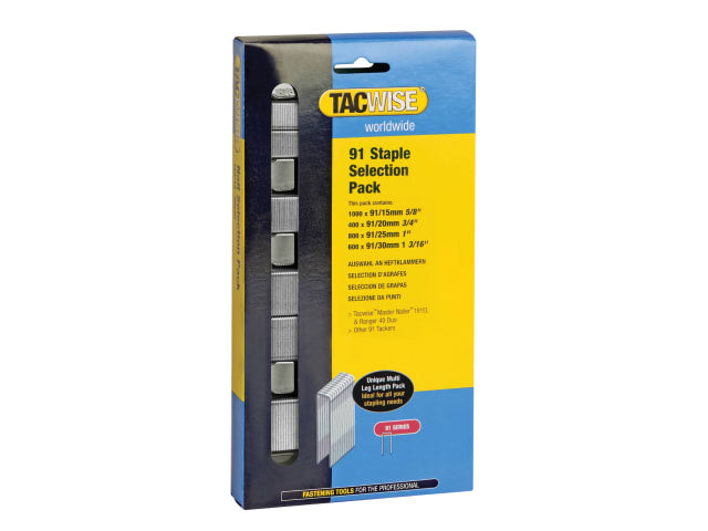 TAC0204 91 Narrow Crown Staples Selection - Electric Tackers (Pack 2800)