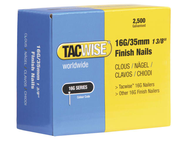 TAC0294 16 Gauge Straight Finish Nails 32mm (Pack 2500)